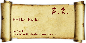 Pritz Kada névjegykártya